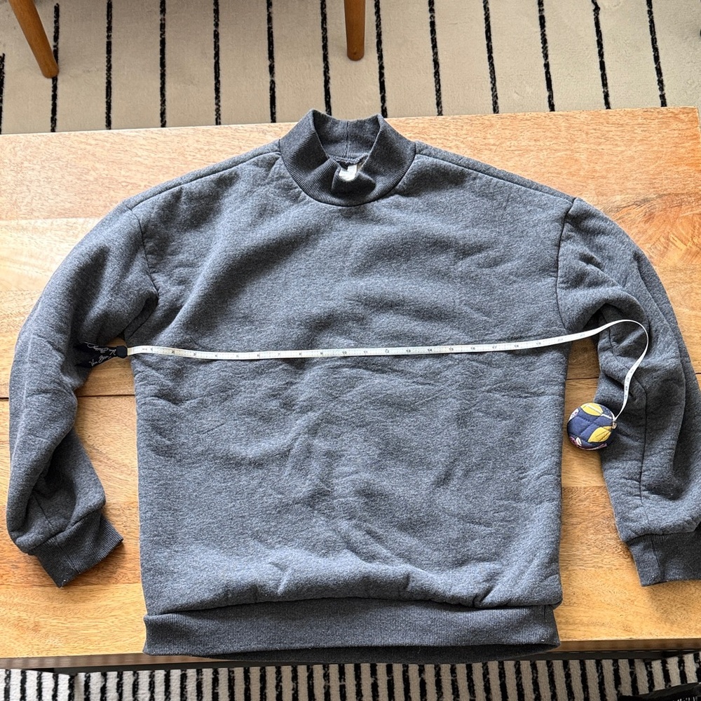 Fleece lined mock neck sweatshirt